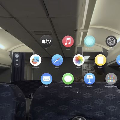 apple vision pro airplane