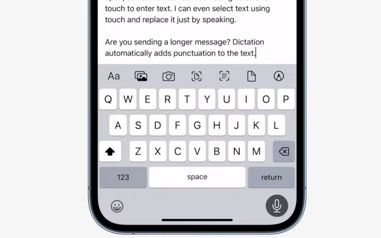 ios 16 Dictation